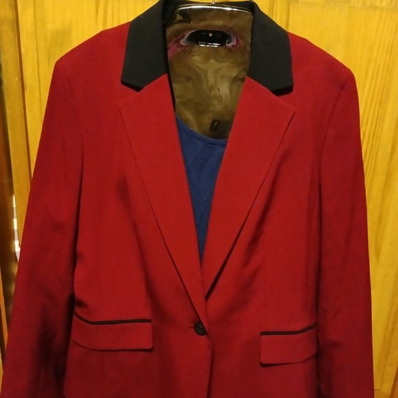 Nine West Maroon & Black Blazer - Picture 1 of 3